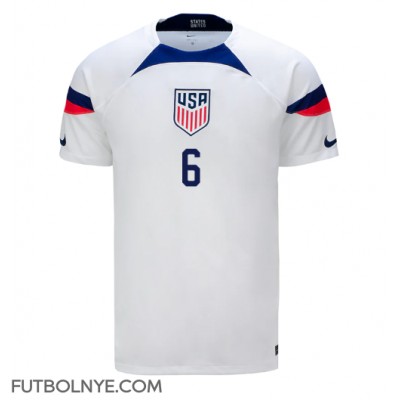 Camiseta Estados Unidos Yunus Musah #6 Primera Equipación Mundial 2022 manga corta